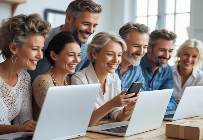Menschen, die online shoppen möchten Menschen, die online shoppen möchten